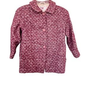 İl Gufo girls wool blend burgundy tweed duffle coat size 8